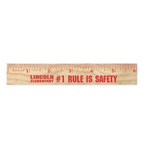 6" Natural Wood Ruler 1 side