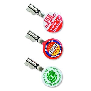 Celluloid Button w/Metal Pencil Clip