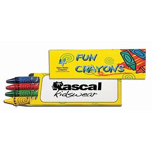 4 Pack Crayons w/Imprinted Box