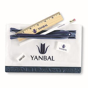 Thrifty School Kit w/Pencil,Ruler,Eraser &amp; Sharpener in Vinyl Pouch