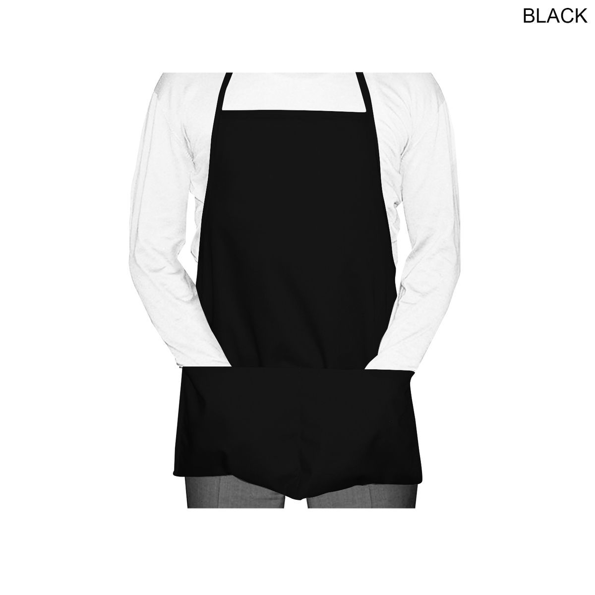 Domestic made Shorter length Twill Bib Apron, 19x24, 2 Pockets, Heat Transfer Logo (Made in Canada)