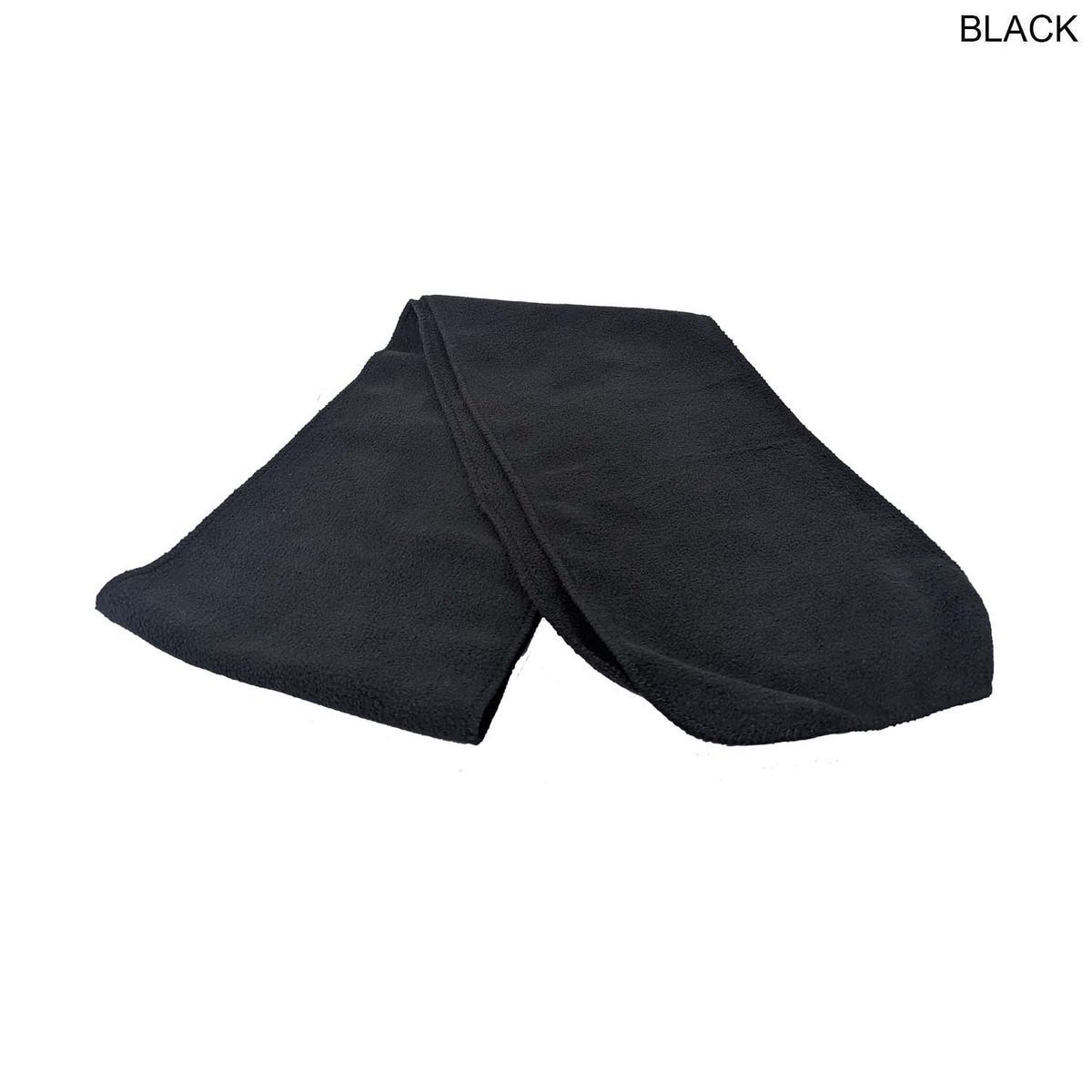 Black Scarf, Size 8x60, Ultra Soft and Smooth Microfleece Fabric, Blank Only