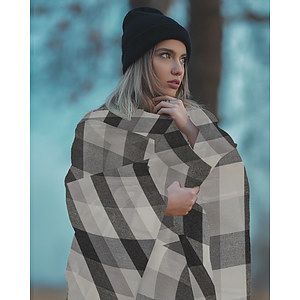 Plaid Wool Blanket, 50x60, with Lasered logo patch, NO SETUP CHARGE