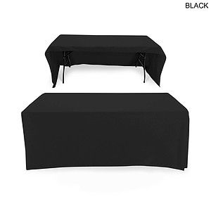 48 Hr Quick Ship - Polycotton Twill Table Throw for 6' Table, Drape style, 3 sided, Open Back