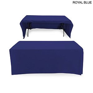 48 Hr Quick Ship - Polycotton Twill Table Throw for 6' Table, Drape style, 3 sided, Open Back