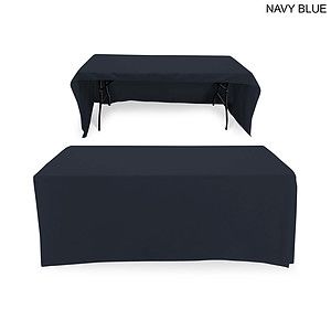 48 Hr Quick Ship - Polycotton Twill Table Throw for 6' Table, Drape style, 3 sided, Open Back