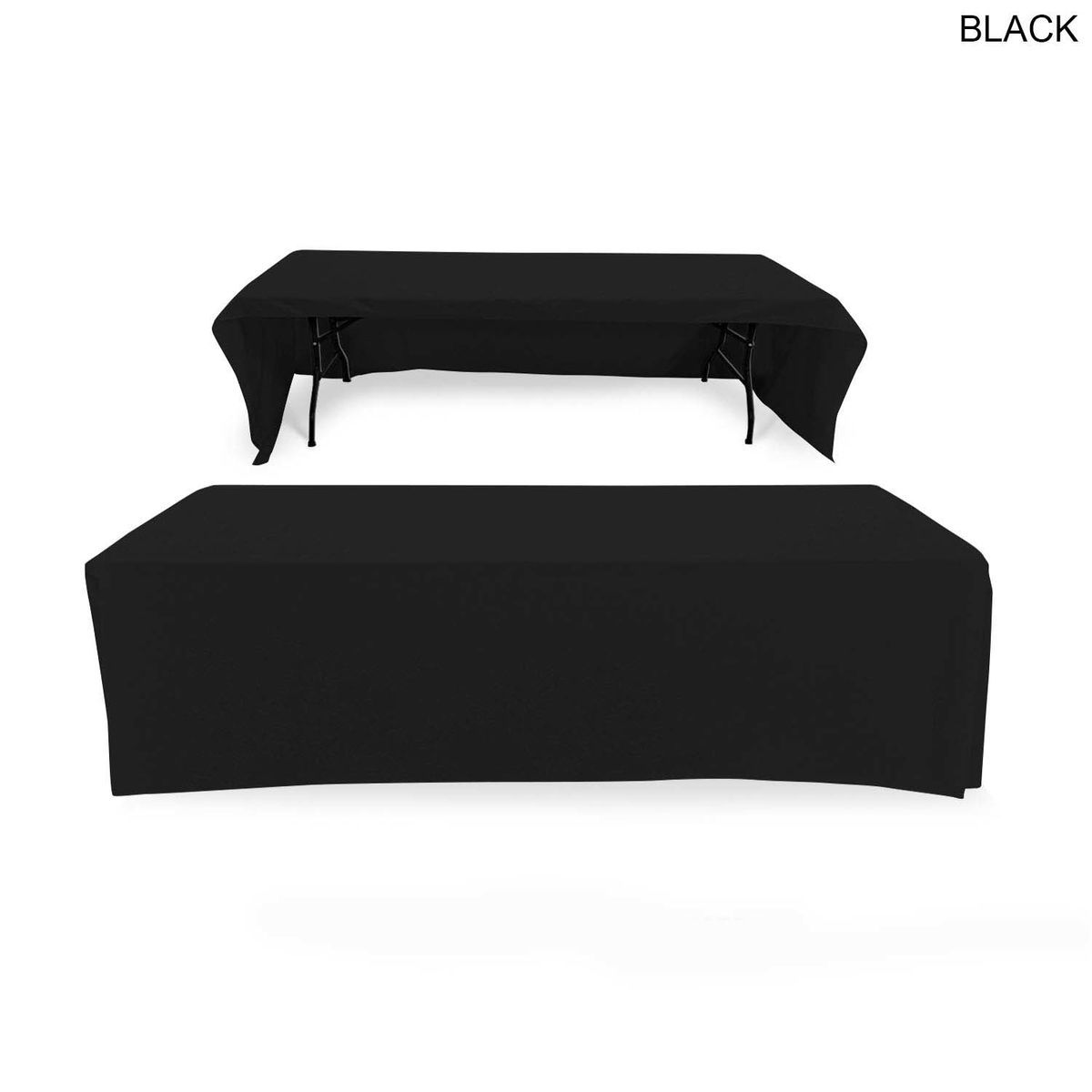 48 Hr Quick Ship - Polycotton Twill Table Throw for 8' Table, Drape style, 3 sided, Open Back