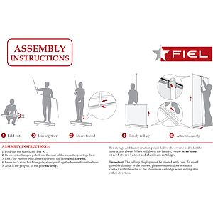 24Hr Express Ship -Premium Retractable Pull Up Banner with Graphics, Stand  Bag, 33.5x79, NO SETUPS