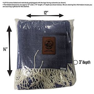 Denim Beachy Cottage Blanket, 50x60, with Lasered logo patch, NO SETUP CHARGE