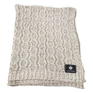 Heather Cable Knit Chenille Blanket, 50x60, with Lasered logo patch, NO SETUP CHARGE
