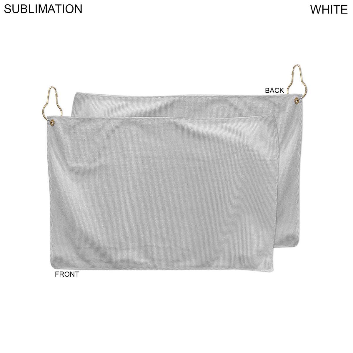 Colored Microfiber Dri-Lite Terry Golf Towel, 12x18, Nofold Grommet  Hook, Sublimated 2 sides