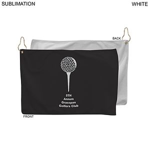 Colored Microfiber Dri-Lite Terry Golf Towel, Finished size 12x18, Nofold Grommet  Hook, Sublimated