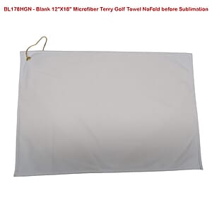 Colored Microfiber Dri-Lite Terry Golf Towel, 12x18, Nofold Grommet  Hook, Sublimated 2 sides