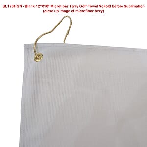 Colored Microfiber Dri-Lite Terry Golf Towel, 12x18, Nofold Grommet  Hook, Sublimated 2 sides