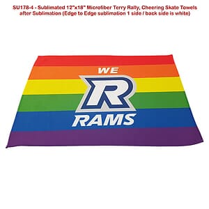 Team Towel in Microfiber Dri-Lite Terry, 12x18, Sublimated sports towel