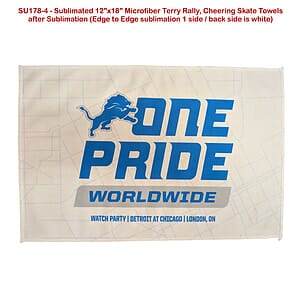 Team Towel in Microfiber Dri-Lite Terry, 12x18, Sublimated sports towel