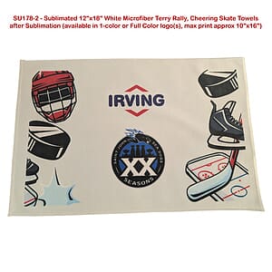 Bowl Game Rally Towel in Microfiber Dri-Lite Terry, 12x18, Sublimated Full color Logos
