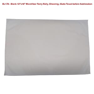 Bowl Game Rally Towel in Microfiber Dri-Lite Terry, 12x18, Sublimated Full color Logos
