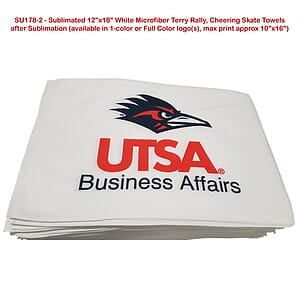 Bowl Game Rally Towel in Microfiber Dri-Lite Terry, 12x18, Sublimated Full color Logos
