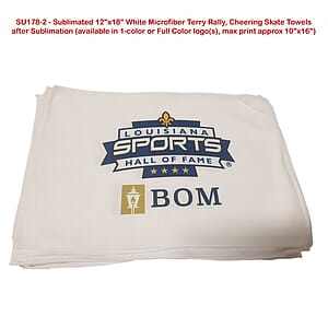 Bowl Game Rally Towel in Microfiber Dri-Lite Terry, 12x18, Sublimated Full color Logos