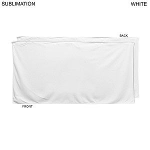 48Hr Quick Ship -Absorbent Microfiber Dri-Lite Terry White Beach Towel, 30x60, Sublimated full color
