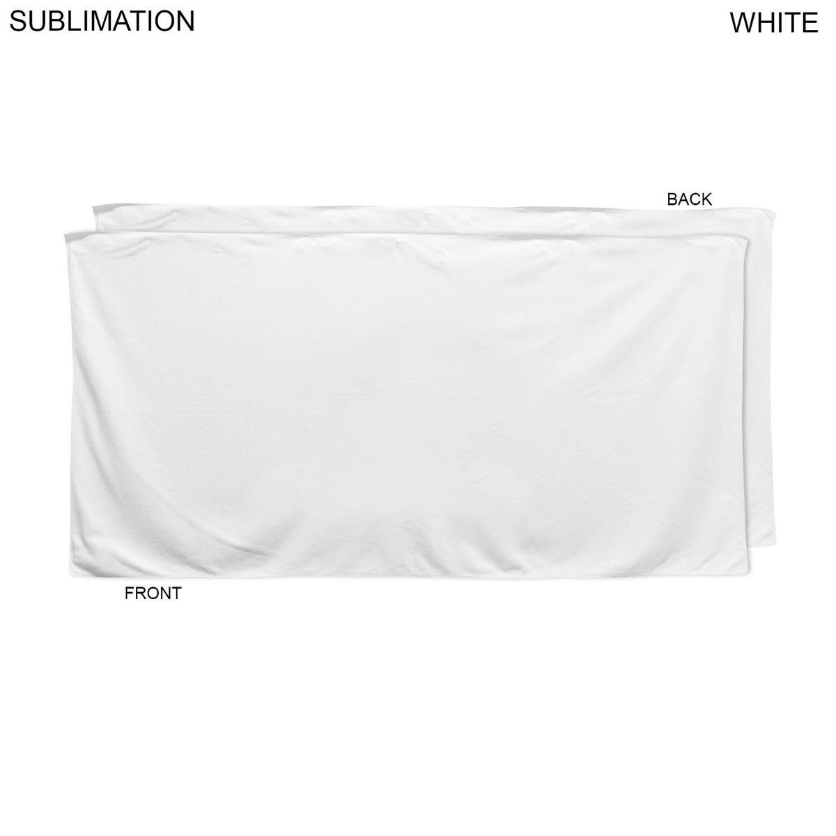 24 Hr Express Ship - Absorbent Microfiber Dri-Lite Terry White Beach Towel, 30x60, Sublimated
