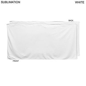 24 Hr Express Ship - Absorbent Microfiber Dri-Lite Terry White Beach Towel, 30x60, Sublimated