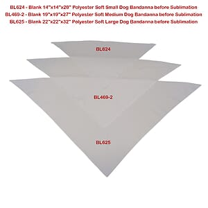 24 Hr Express Ship - Medium Dog Bandana, 19x19x27, Stitched Edges, Sublimated Edge to Edge