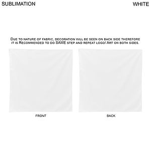 Double Sided Sublimated Bandana, 22x22, Sublimated Edge to Edge 2 sides
