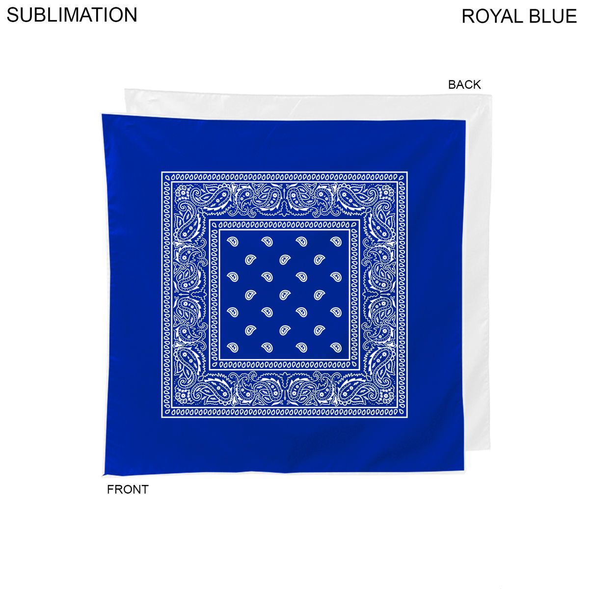 Paisley Bandana, 22x22, Sublimated Edge to Edge 1 side