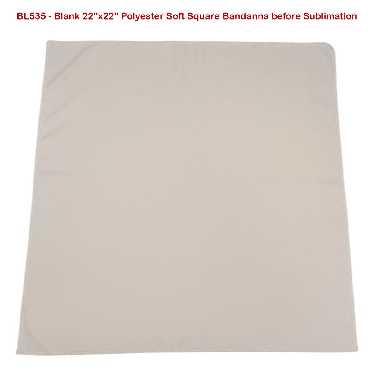 Square Bandana, 22x22, Sublimated Edge to Edge 1 side ( 1 Seller)