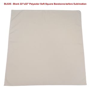 Square Bandana, 22x22, Sublimated Edge to Edge 1 side ( 1 Seller)