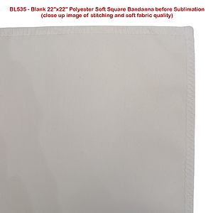 Square Bandana, 22x22, Sublimated Edge to Edge 1 side ( 1 Seller)
