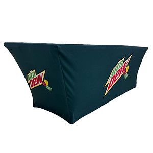 24 Hr Express Ship - Sublimated Stretch Curved Fit Table Throw for 8ft table, 4 sided, Closed back