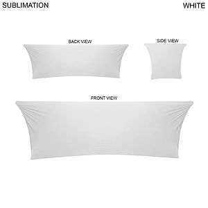 24 Hr Express Ship - Sublimated Stretch Curved Fit Table Throw for 8ft table, 4 sided, Closed back