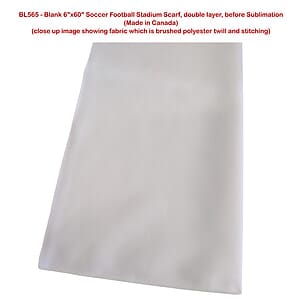 24 Hr Express Ship -Sublimated Soccer Football Stadium Scarves 6x60, Sublimated edge to edge 2 sides
