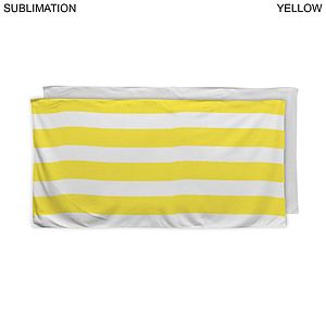 Cabana Stripe Sublimated Plush and Soft Velour Terry Beach Towel, 30x60