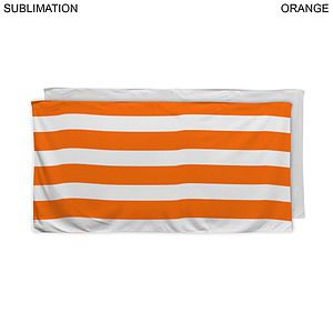 Cabana Stripe Sublimated Plush and Soft Velour Terry Beach Towel, 30x60