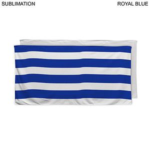 Cabana Stripe Sublimated Plush and Soft Velour Terry Beach Towel, 30x60