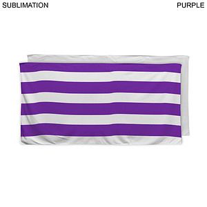 Cabana Stripe Sublimated Plush and Soft Velour Terry Beach Towel, 30x60