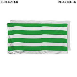 Cabana Stripe Sublimated Plush and Soft Velour Terry Beach Towel, 30x60