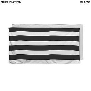 Cabana Stripe Sublimated Plush and Soft Velour Terry Beach Towel, 30x60