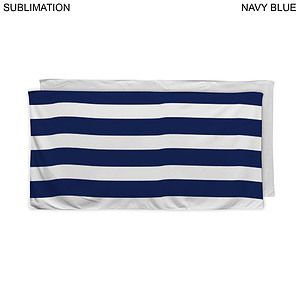 Cabana Stripe Sublimated Plush and Soft Velour Terry Beach Towel, 30x60