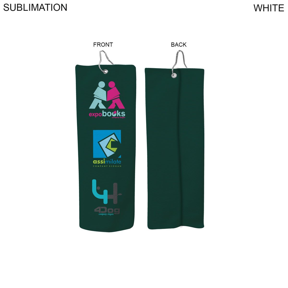 72 Hr Fast Ship - Colored Microfiber Dri-Lite Terry Golf Towel, Finished size 6x15, Trifold