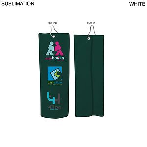 72 Hr Fast Ship - Colored Microfiber Dri-Lite Terry Golf Towel, Finished size 6x15, Trifold
