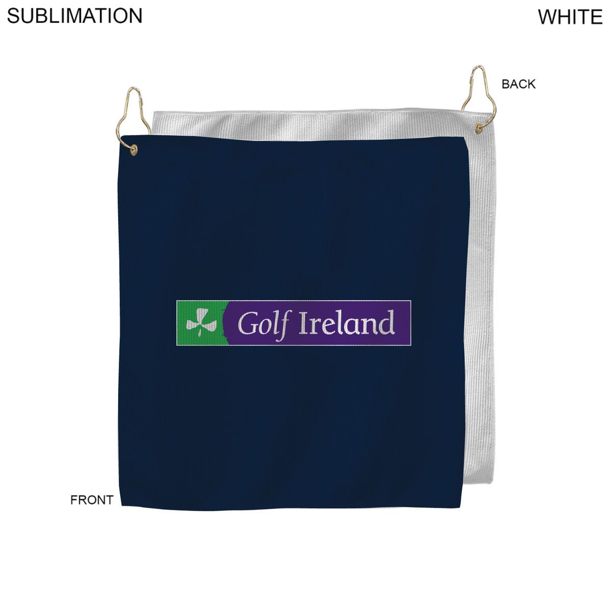 24 Hr Express Ship - Colored Microfiber Terry Golf Towel, Finished size 15x15, Nofold, Sublimated