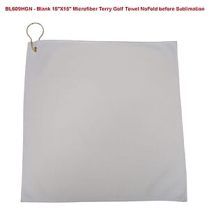 Microfiber Dri-Lite Terry Golf Towel, Finished size 15x15, Nofold Grommet  Hook, Sublimated