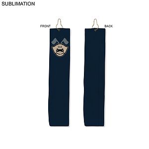 Colored Microfiber Dri-lite Terry Golf Towel, Trifold Grommet and Hook, Finish size 6x25, Sublimated