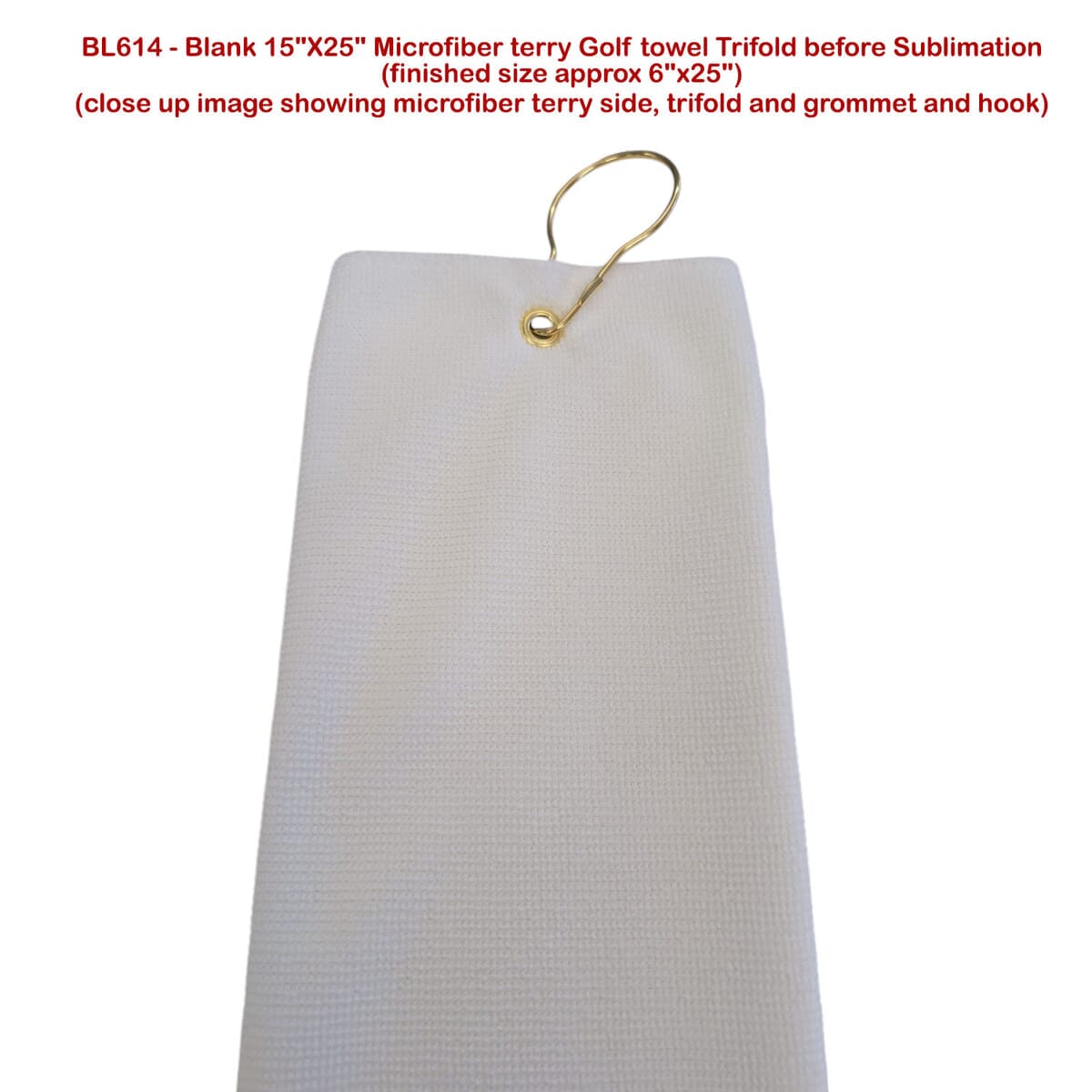 24Hr Express - Colored Microfiber Dri-lite Terry Golf Towel, Trifold, Finish size 6x25, Sublimated