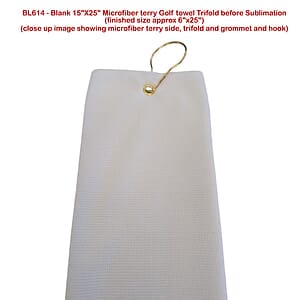 24Hr Express - Colored Microfiber Dri-lite Terry Golf Towel, Trifold, Finish size 6x25, Sublimated